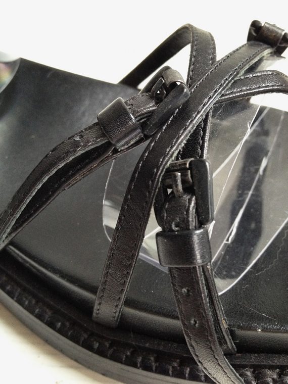 Ann Demeulemeester black flatform multi-strap sandals (40)