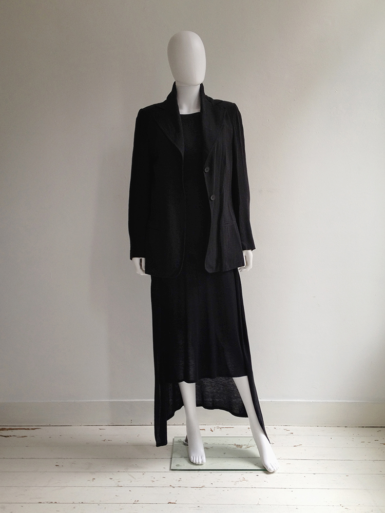 Ann Demeulemeester black high collar blazer — 90s - VANIITAS 