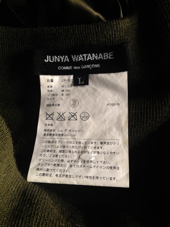 Junya Watanabe deconstructed green pleated skirt — fall 2010