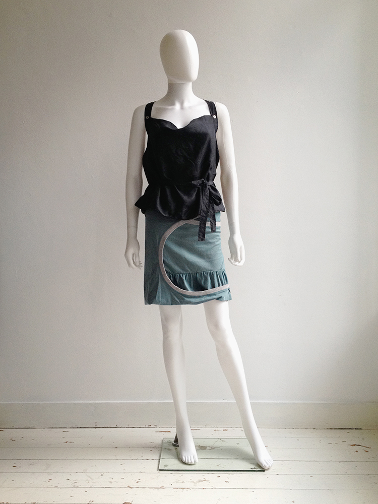 Hussein Chalayan blue circular cutout skirt — spring 2003 