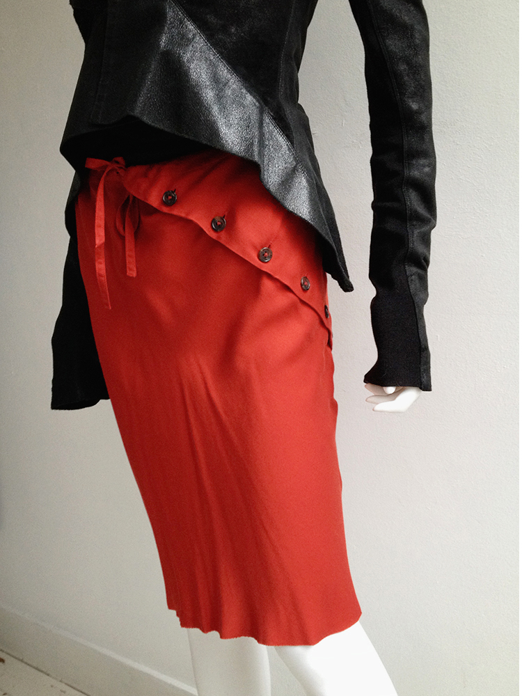 ANN DEMEULEMEESTER スカート　38 アンドゥムルメステール 巻きスカート 変形 サイズ38 ブラック