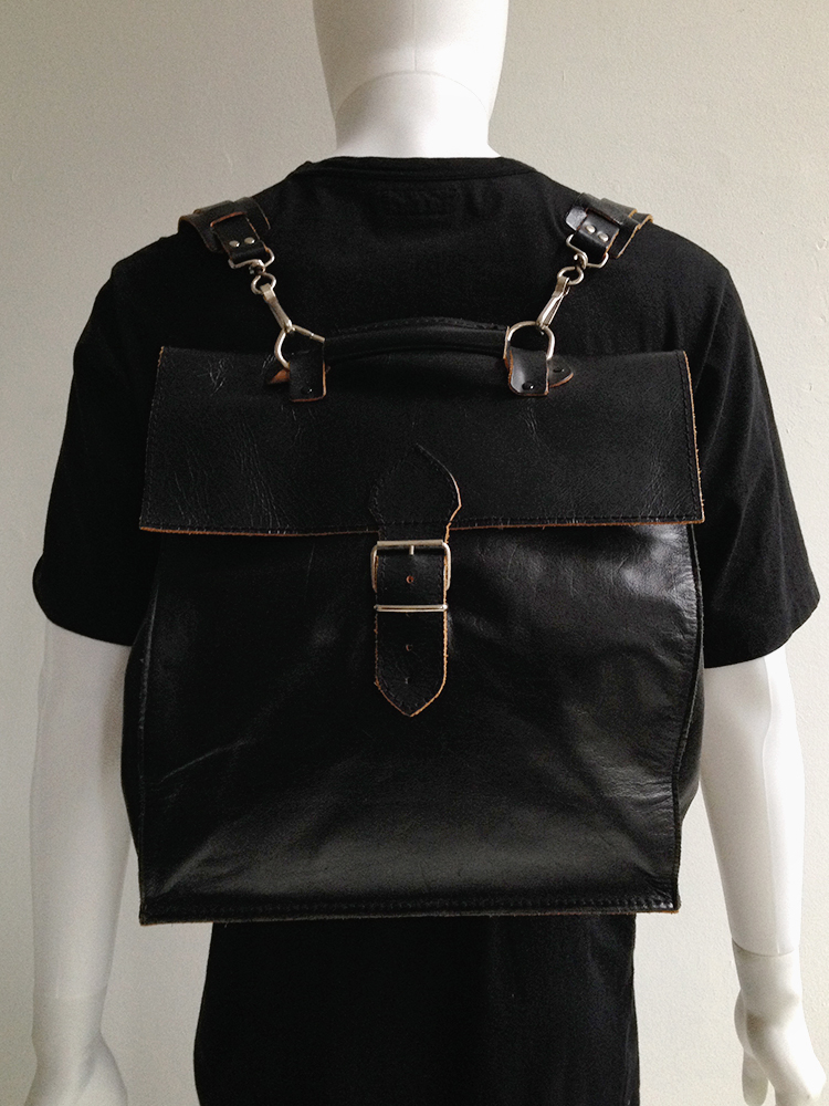 Lieve Van Gorp black leather backpack - VANIITAS vintage 