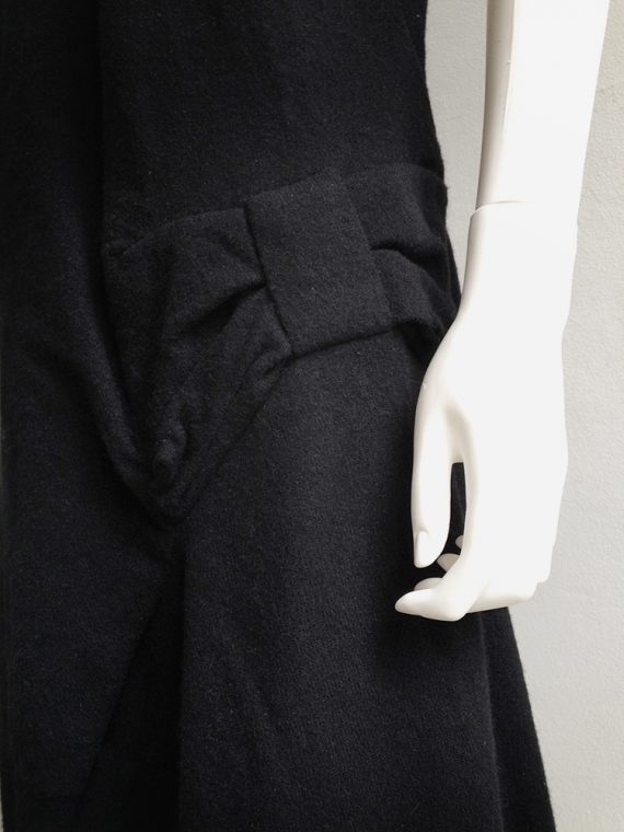 Junya Watanabe black bowtie dress with raw hem — fall 2003