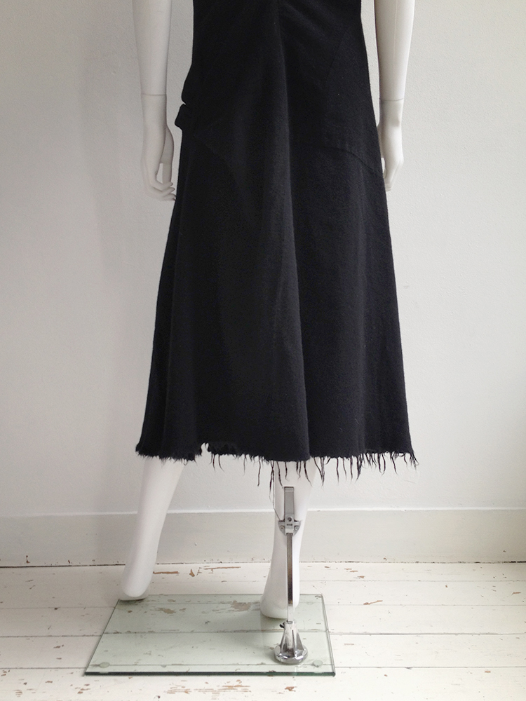 佐藤様 JUNYA WATANABE 2003SS Studs Dress Junya Watanabe black draped dress with pyramid studs — fall