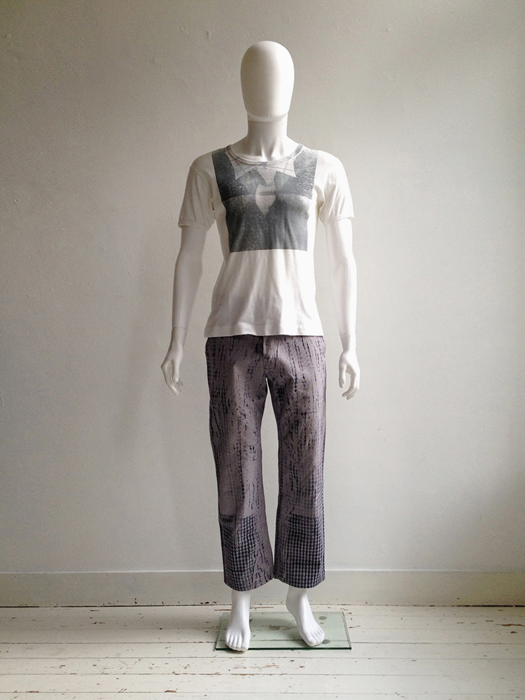 Maison Martin Margiela artisanal pied-de-poule printed trousers