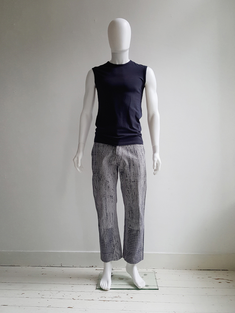 トップス Raf Simons color blocked tank top 2007ss Raf Simons blue 'history of the world' printed tanktop