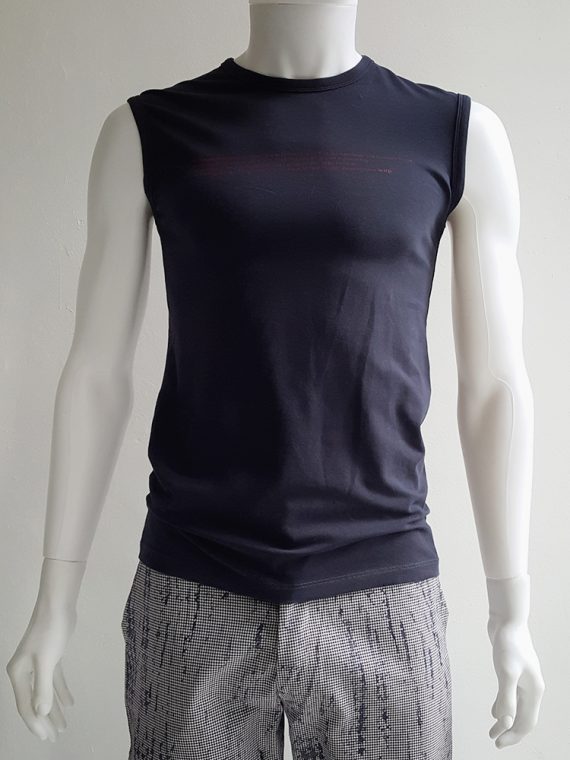 トップス RAF BY RAF SIMONS 06SS Printed tank top Raf Simons blue 'history of the world' printed tanktop — spring