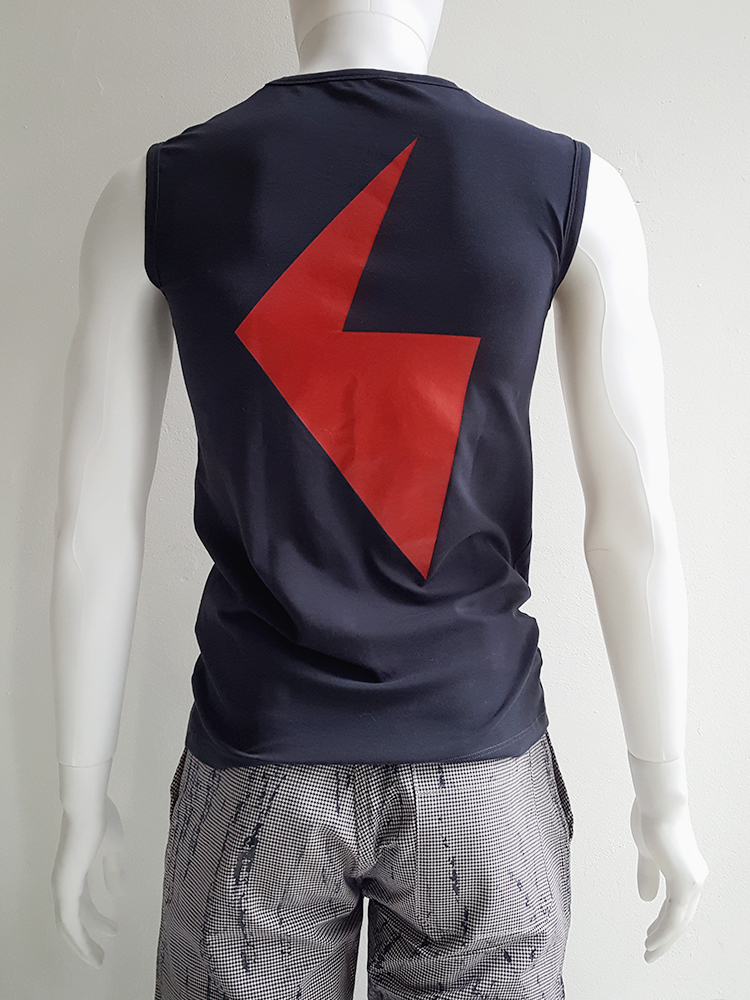 Raf Simons blue 'history of the world' printed tanktop
