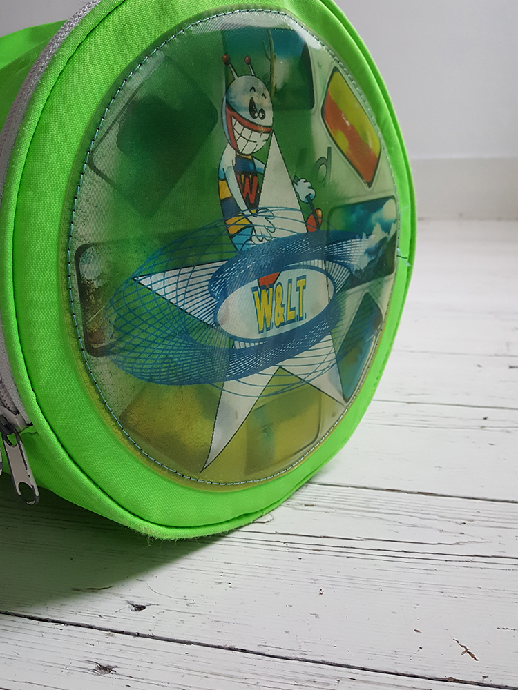 Walter Van Beirendonck W&LT neon green hologram bag — 1994 