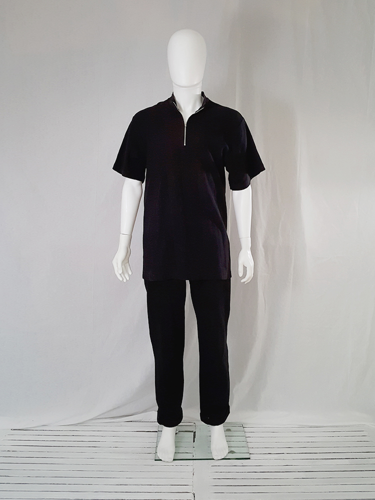 Tシャツ・カットソー Yohji Yamamoto STRONG TWISTED FRAISE SLASH PIPING POLO SHIRT STRONG TWISTED FRAISE 3D SLASH PIPING POLO SHIRT(FREE SIZE