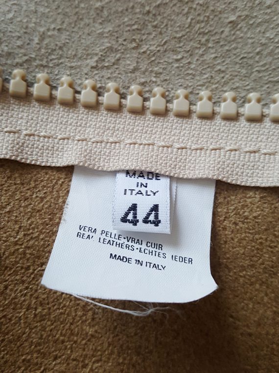 archive Maison Martin Margiela beige leather flat jacket spring 1998 141457