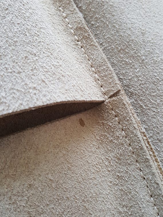 archive Maison Martin Margiela beige leather flat jacket spring 1998 141548