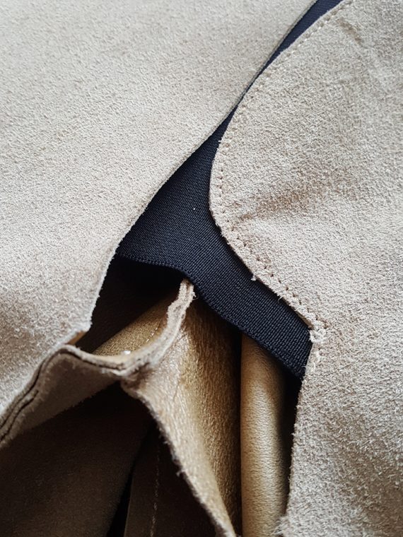 archive Maison Martin Margiela beige leather flat jacket spring 1998 141606