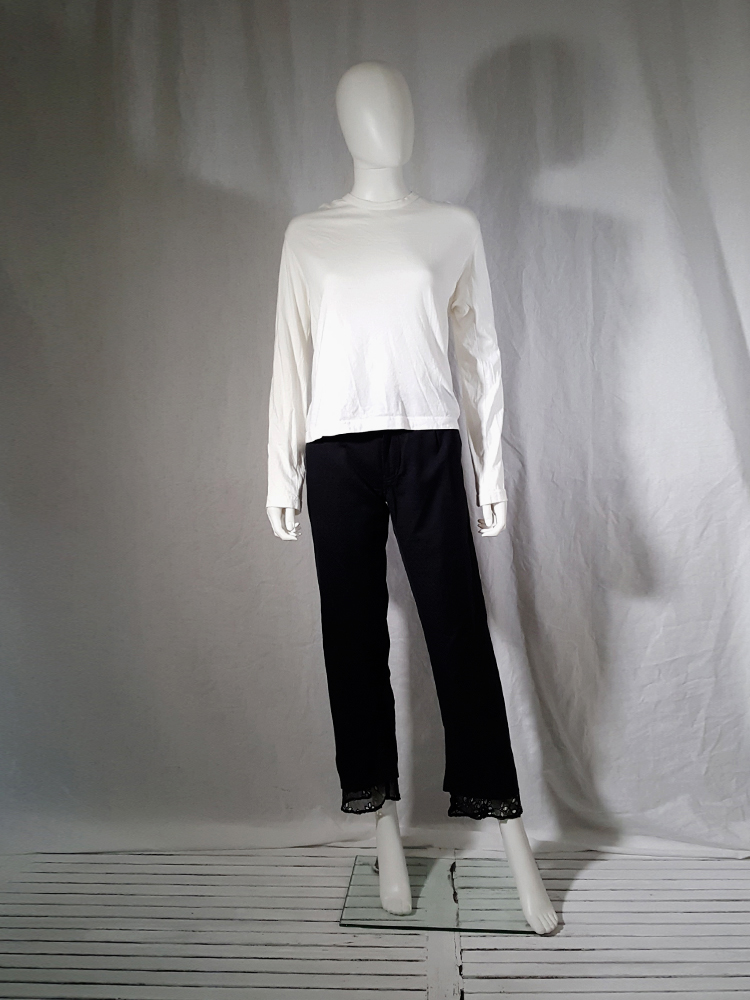 Comme des Garçons white longsleeve with back braid — spring 2003