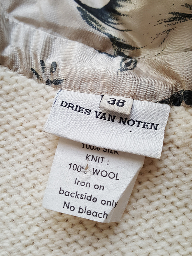 Dries Van Noten beige palm printed wrap top and skirt — spring