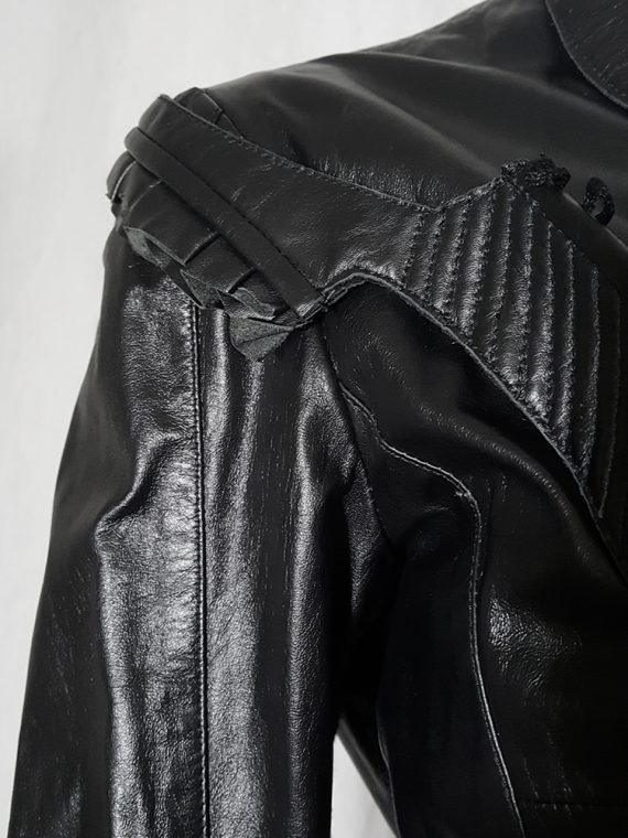 Hussein Chalayan deconstructed layered leather jacket — spring