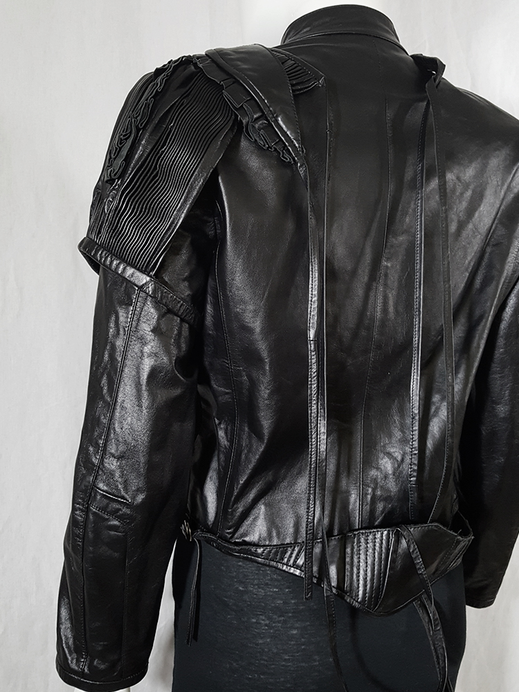 Hussein Chalayan deconstructed layered leather jacket Hussein Chalayan deconstructed layered leather jacket