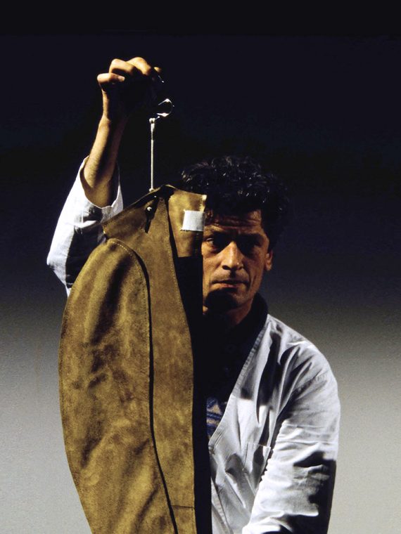 vintage Maison Martin Margiela beige leather flat jacket spring 1998 runway 2