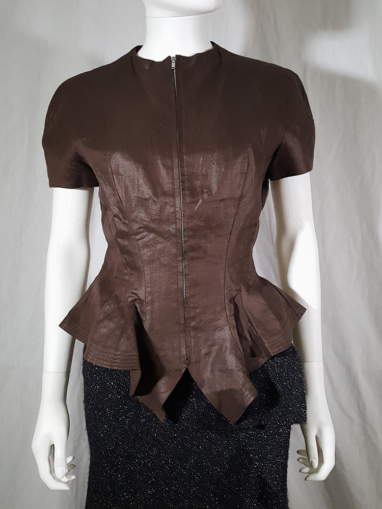 Yohji Yamamoto eggplant short sleeved jacket — spring 2000