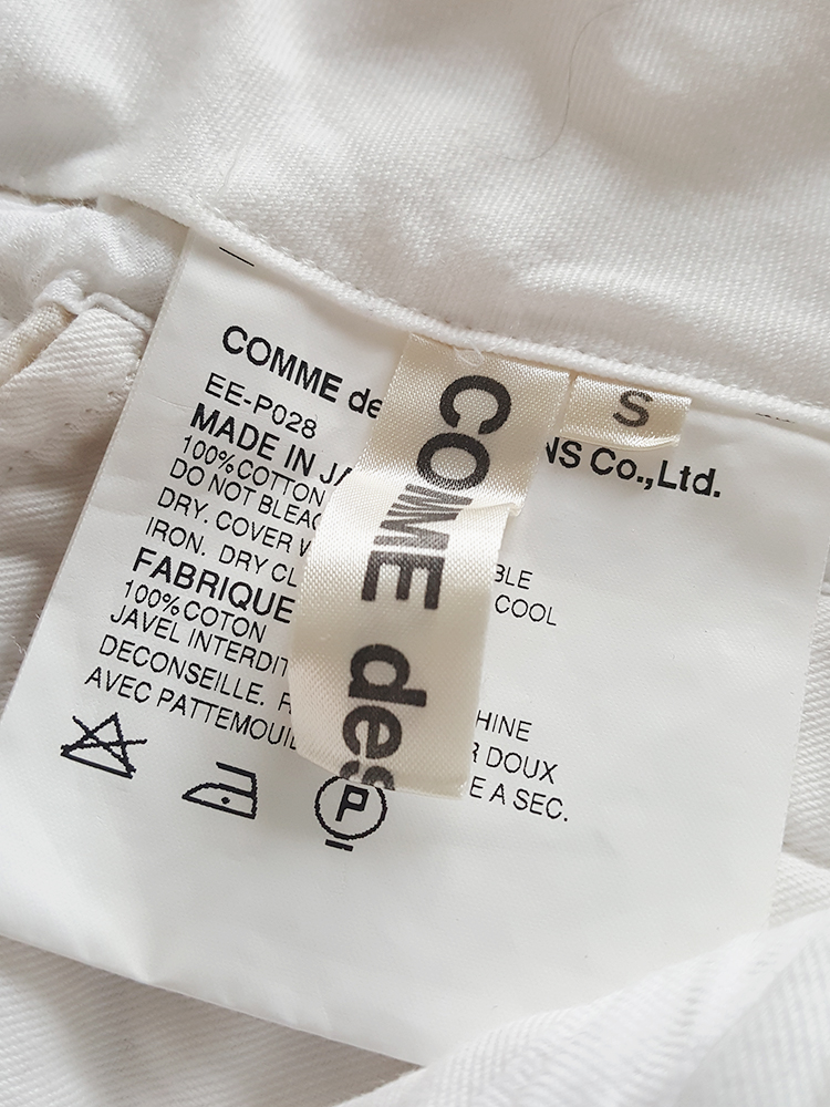 Comme des Garçons white trousers with standing waist