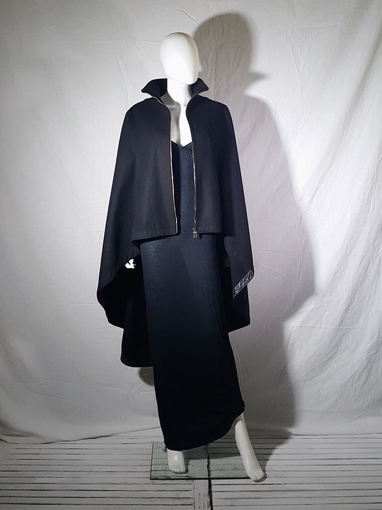 Dirk Bikkembergs black long cape coat - VANIITAS vintage