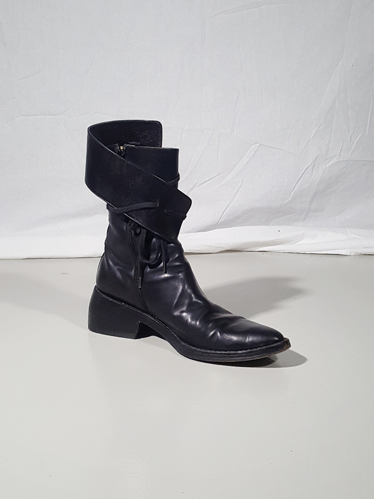 みぶ ANN DEMEULEMEESTER Pirate Boots Ann Demeulemeester black pirate boots with curved heel (40