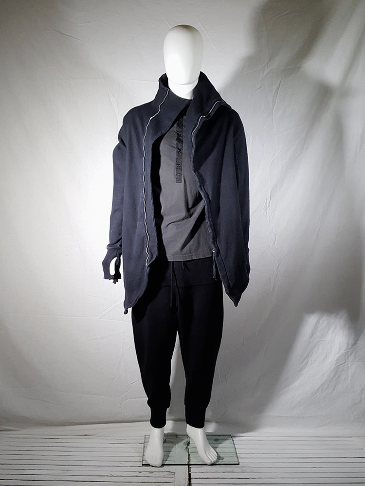 boris bidjan saberi 変形シャツカーディガン SIZE:S Boris Bidjan Saberi black asymmetric cardigan - VANIITAS vintage