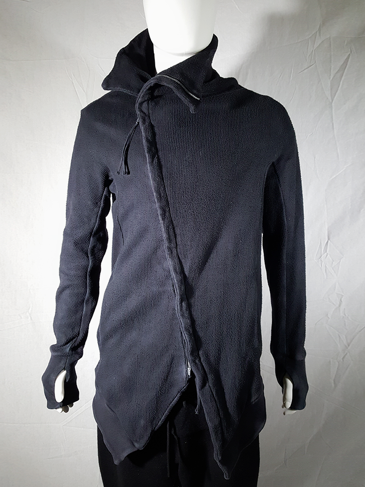 Boris Bidjan Saberi black asymmetric cardigan - VANIITAS vintage