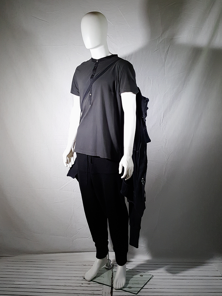 Boris Bidjan Saberi black asymmetric cardigan - VANIITAS Boris Bidjan Saberi black asymmetric cardigan - VANIITAS