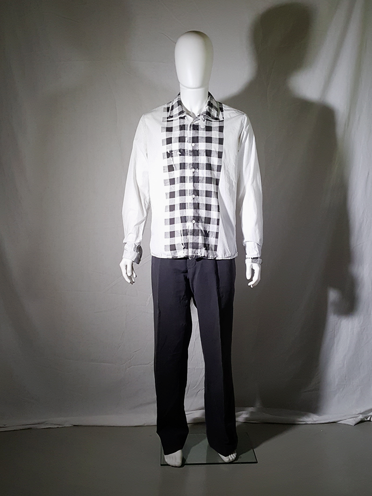 Maison Martin Margiela white shirt with checked screenprint