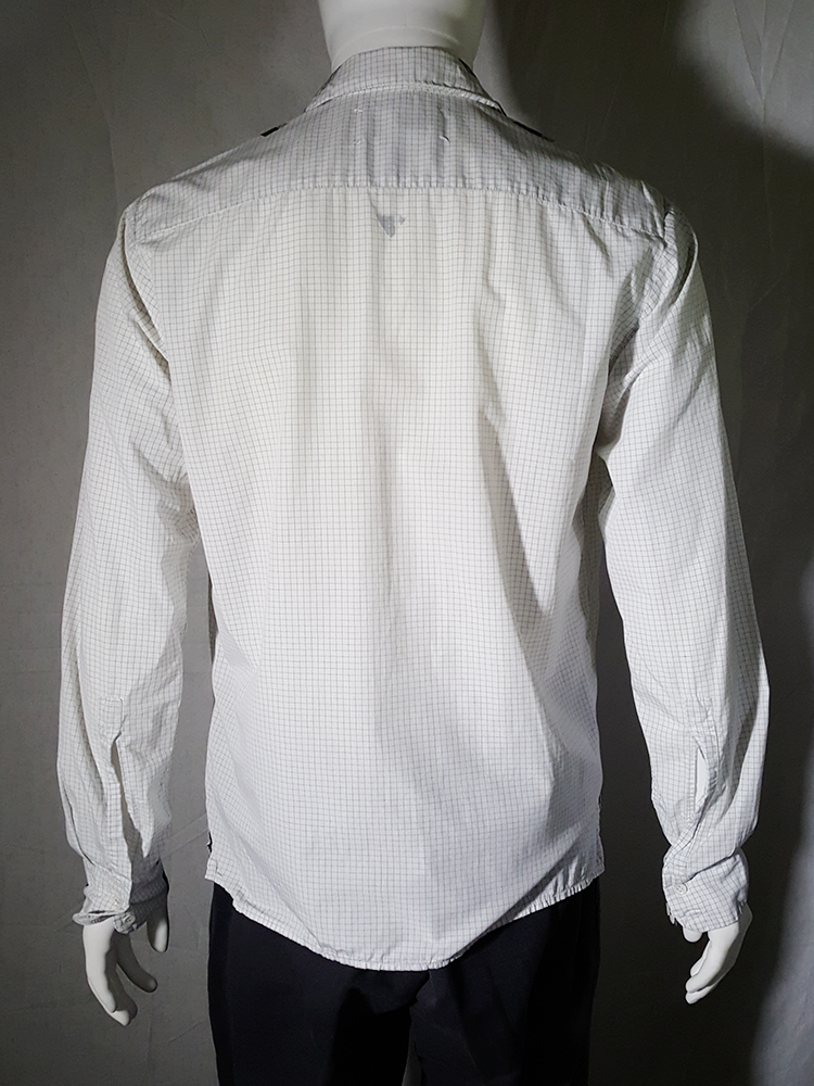 Maison Martin Margiela 白シャツ Maison Martin Margiela white shirt with checked screenprint