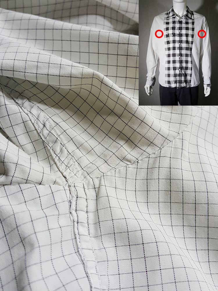 Maison Martin Margiela white shirt with checked screenprint