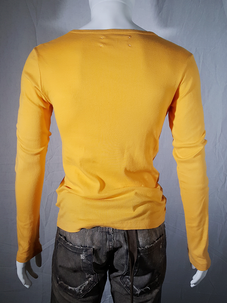 Maison Martin Margiela yellow 'I don't smoke' jumper — fall 2006