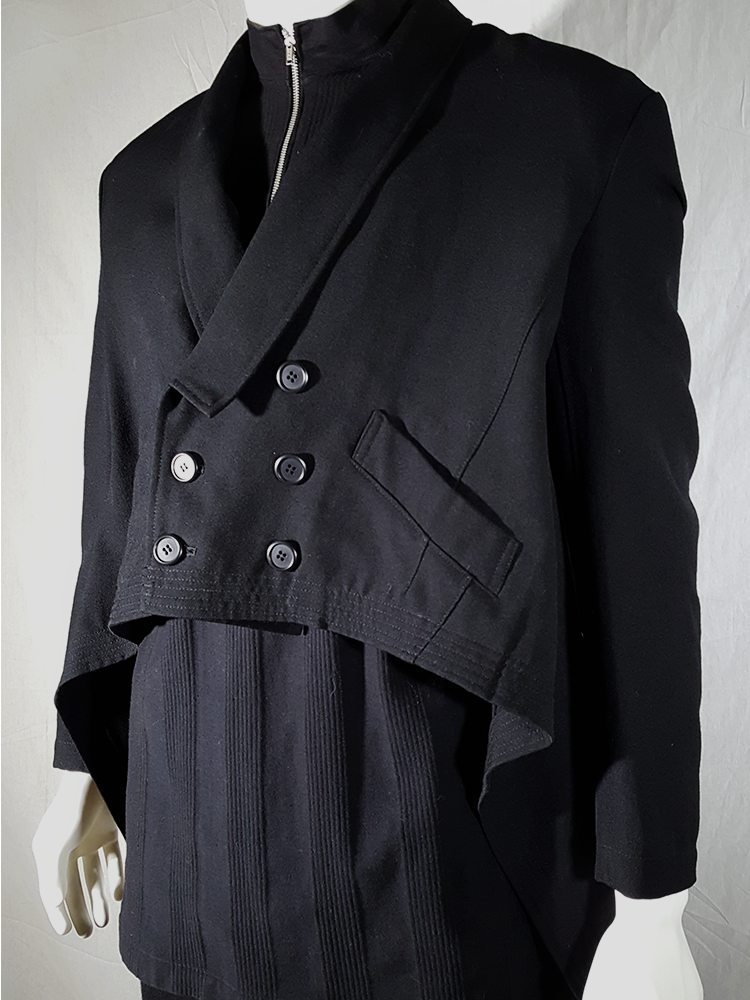 1980’s Y’s yohji yamamoto vintage coat 1980-90's Yohji Yamamoto Black Coat with Safety Pin Closure