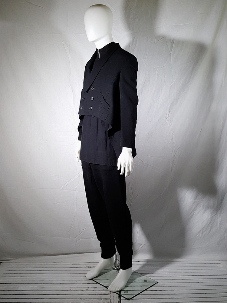 Y's Yohji Yamamoto black blazer with long back — 80's