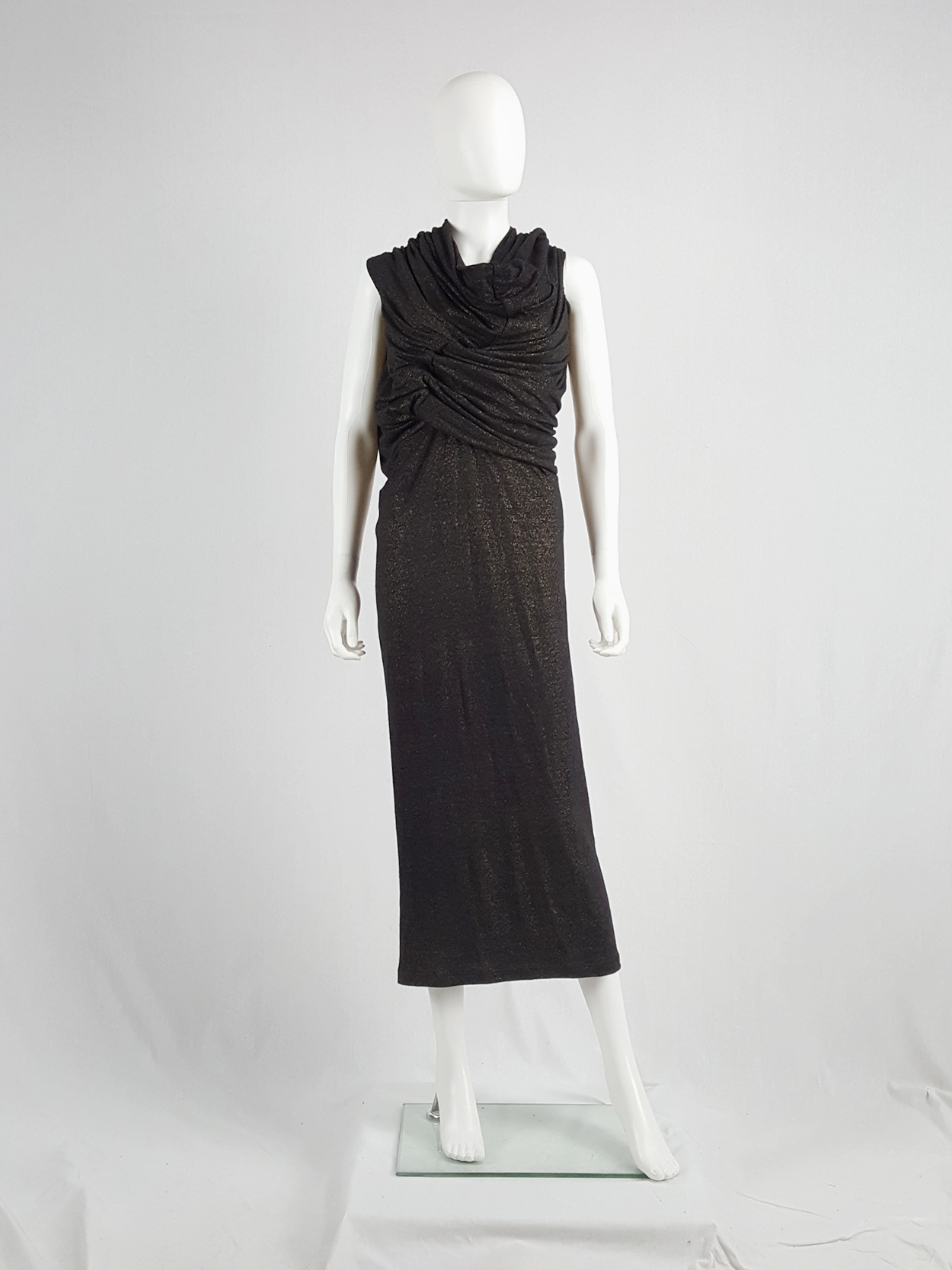 Junya Watanabe black gold deformed dress — fall 2009