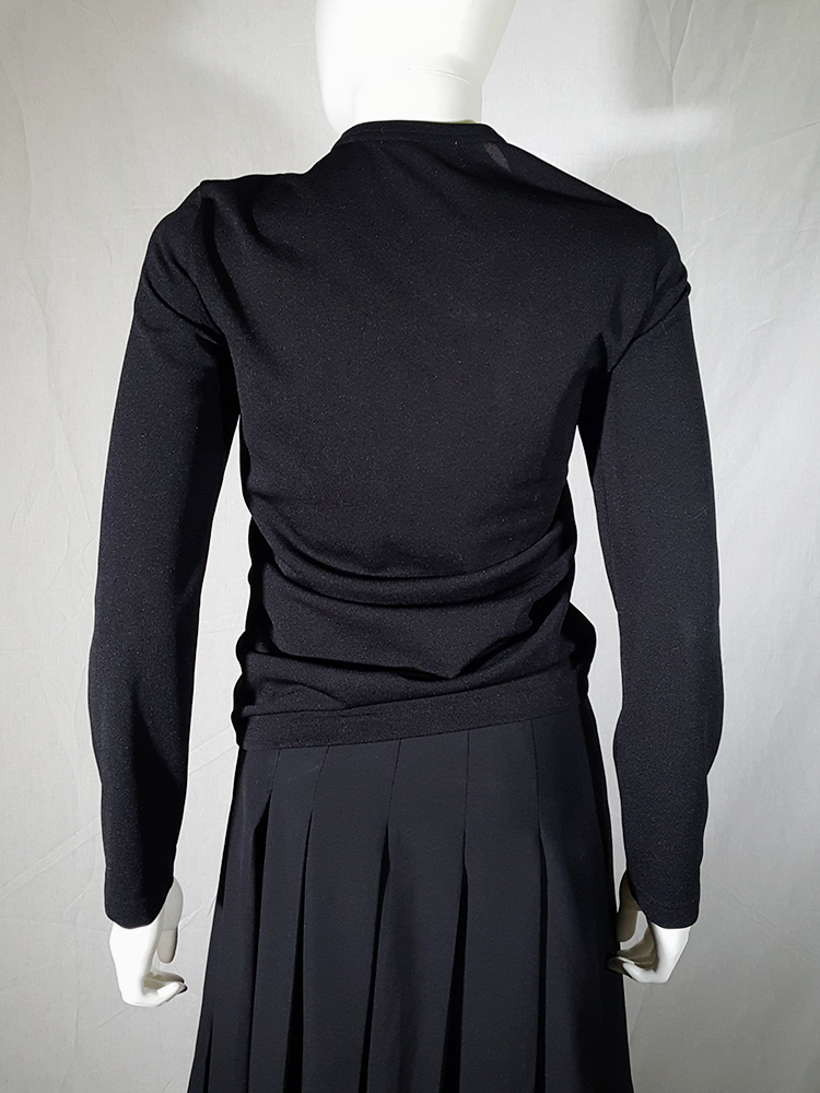 Comme des Garçons black gathered top with ruffle detail — fall