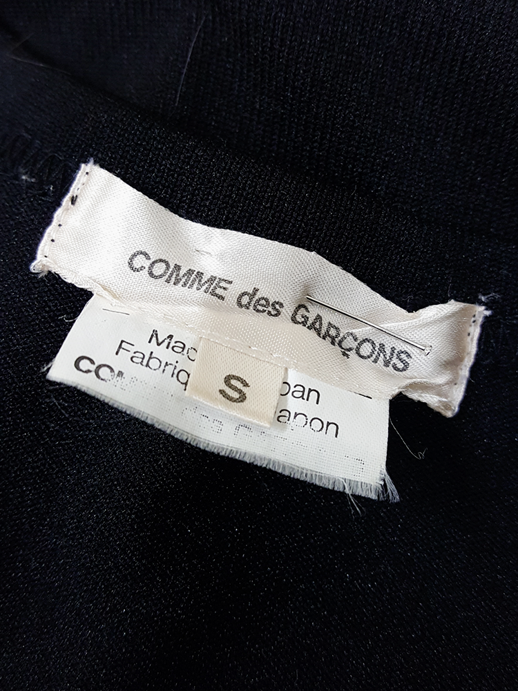 Comme des Garçons black gathered top with ruffle detail — fall
