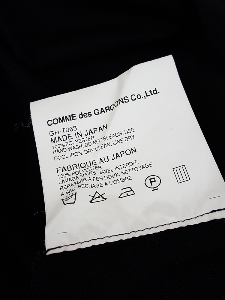 Comme des Garçons black gathered top with ruffle detail — fall