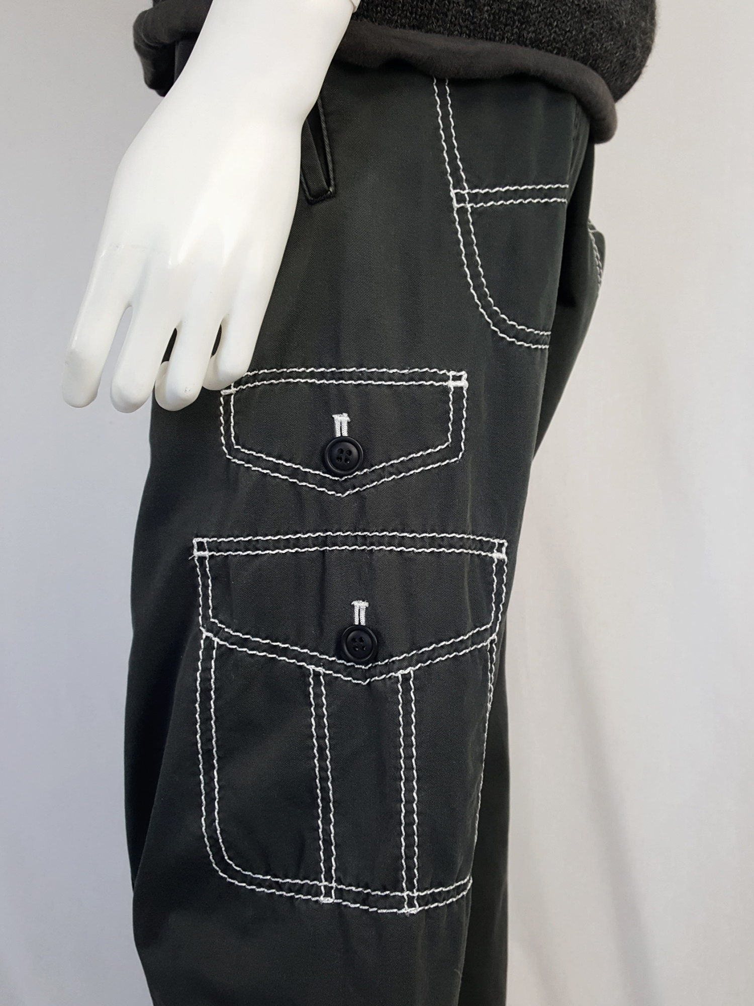 Comme des Garçons grey drop crotch trousers — fall 2009
