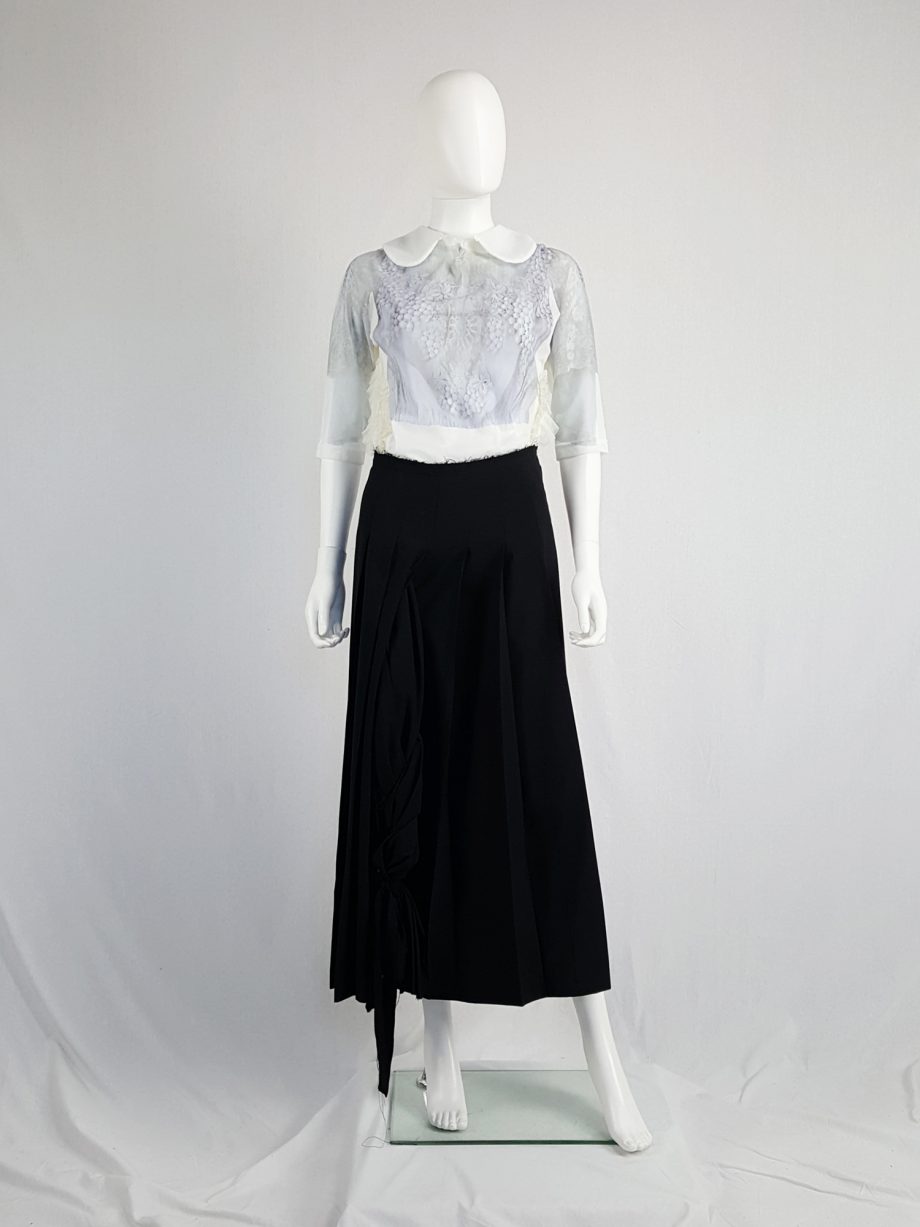 Comme des Garçons white printed top with frilled side detail