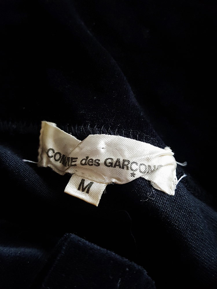 Comme des Garçons dark blue velvet twisted top — fall 2002