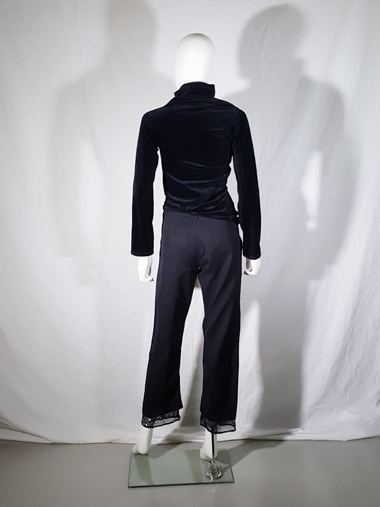 Comme des Garçons dark blue velvet twisted top — fall 2002