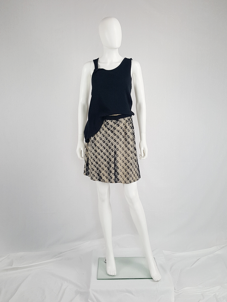 Maison Martin Margiela beige trompe-l'oeil printed skirt