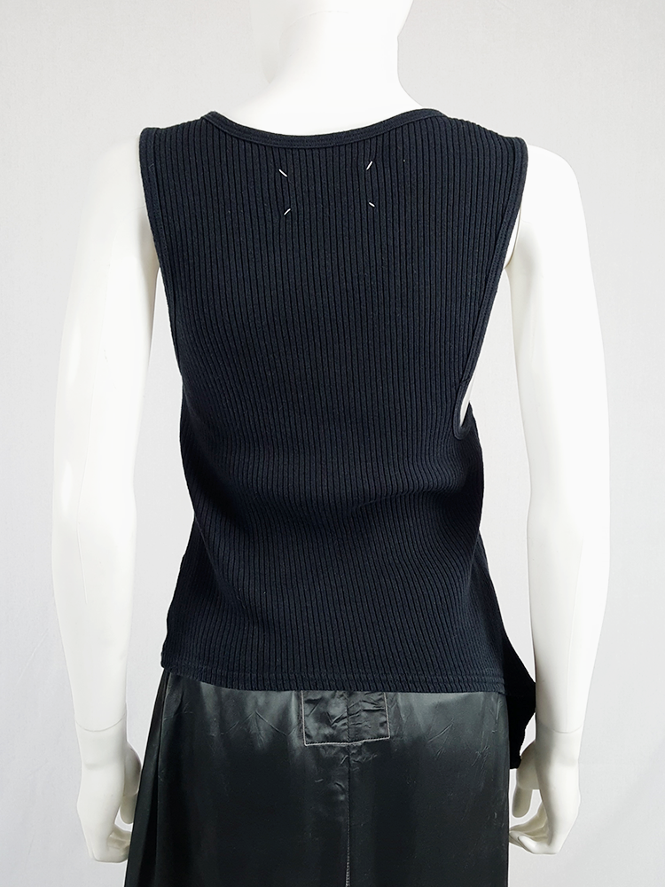 Maison Martin Margiela black asymmetric stretched out top