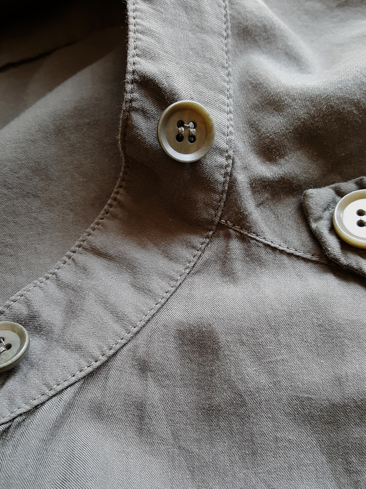 Y's Yohji Yamamoto green shirt with detachable collar — 80's
