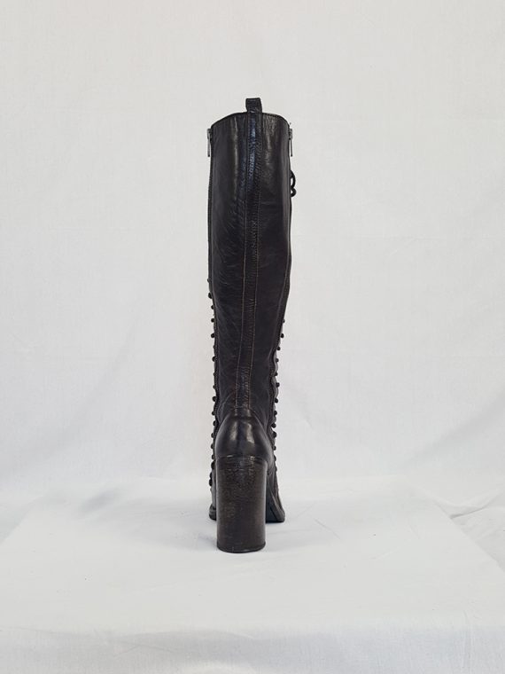 Ann Demeulemeester brown triple lace boots (39) — fall 2008