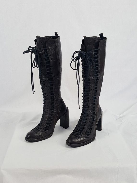 Ann Demeulemeester brown triple lace boots (39) — fall 2008