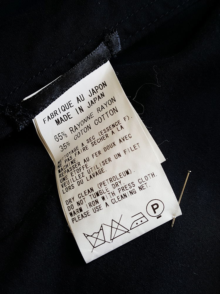 Y's Yohji Yamamoto black long vest with lace trimmings - VANIITAS