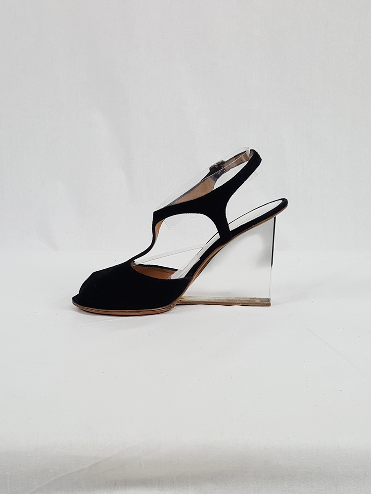 Maison Martin Margiela black sandals with clear heels (39.5